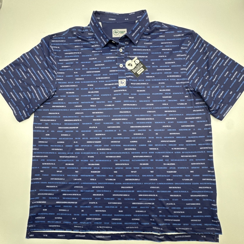 Elliot Collection polo shirt NWT Plumb Bob Classic Size L Moss Foundation SPF 50